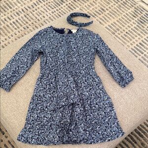 J. Crew Blue Kids Dress with matching Headband